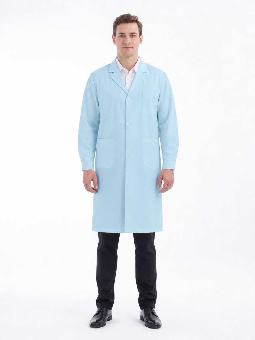 Men's Altair Classic Long Sleeve Lab Coat - Aegis Coat Light Blue