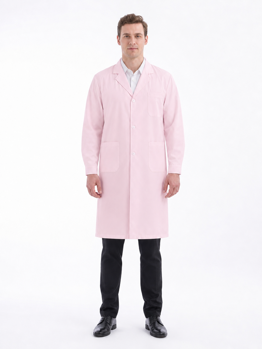 Men's Altair Classic Long Sleeve Lab Coat - Silvex Pink