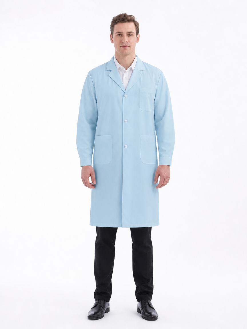 Men's Altair Classic Long Sleeve Lab Coat - Silvex Dark Blue