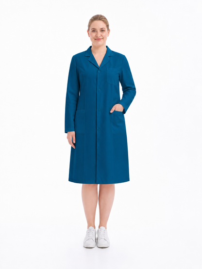 Women's Altair Classic Long Sleeve Lab Coat - Aegis Coat Peacock Blue