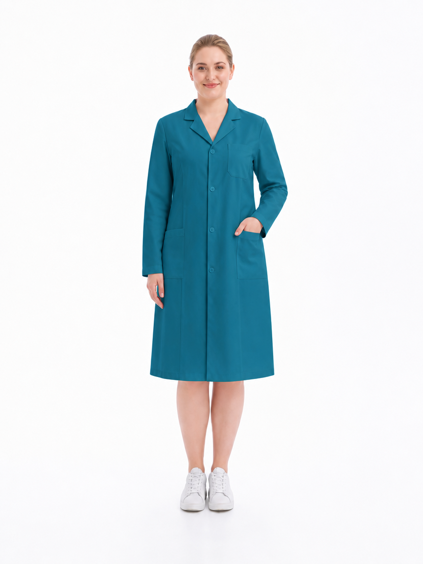 Women's Altair Classic Long Sleeve Lab Coat - Aegis Coat Teal