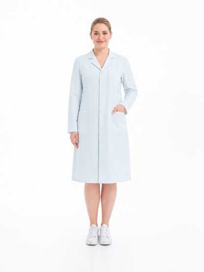 Women's Altair Classic Long Sleeve Lab Coat - Aegis Coat Bleached White