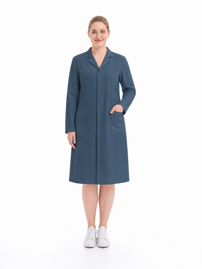 Women's Altair Classic Long Sleeve Lab Coat - Aegis Coat Indigo Blue