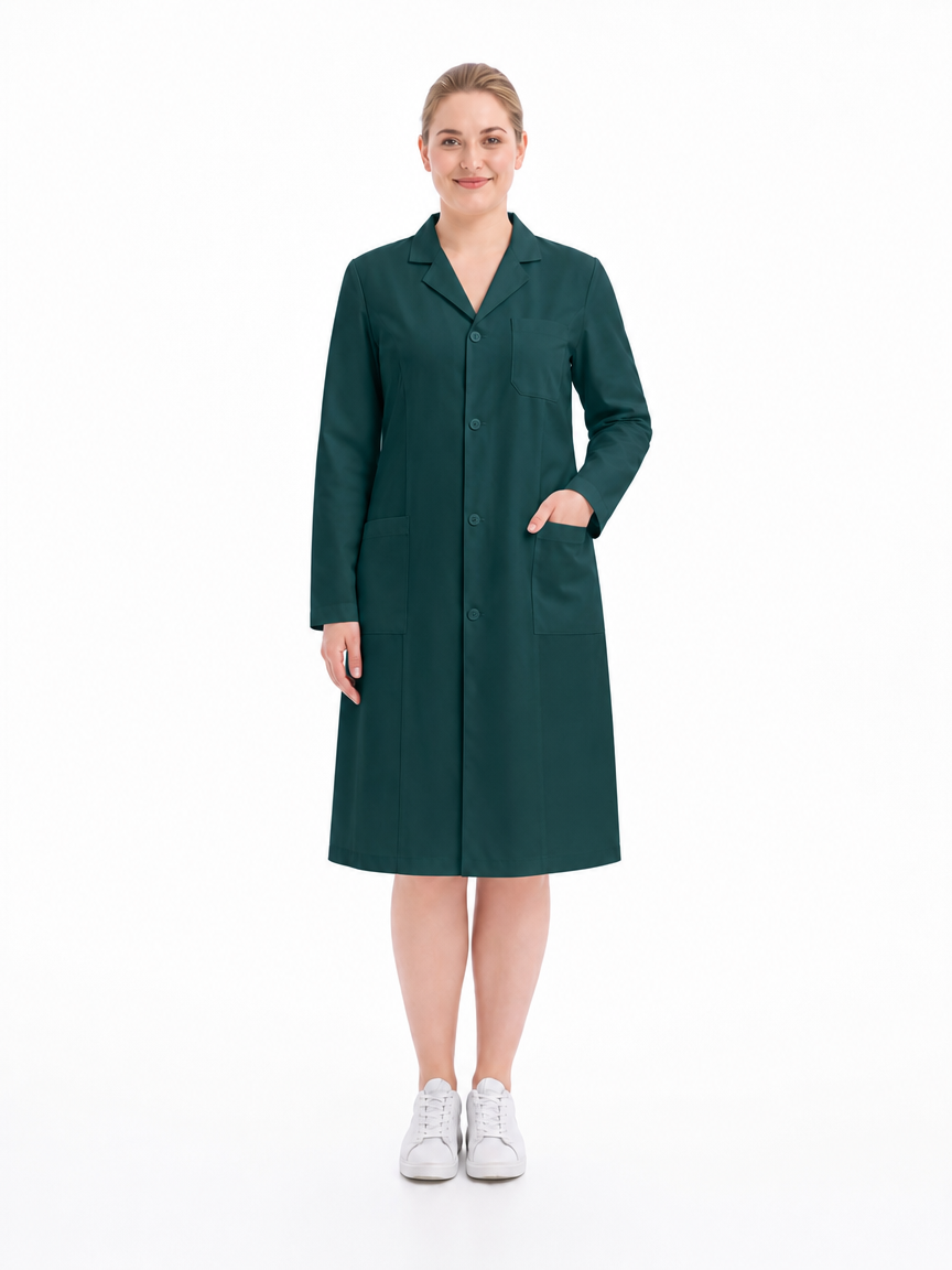 Women's Altair Classic Long Sleeve Lab Coat - Aegis Coat Dark Green