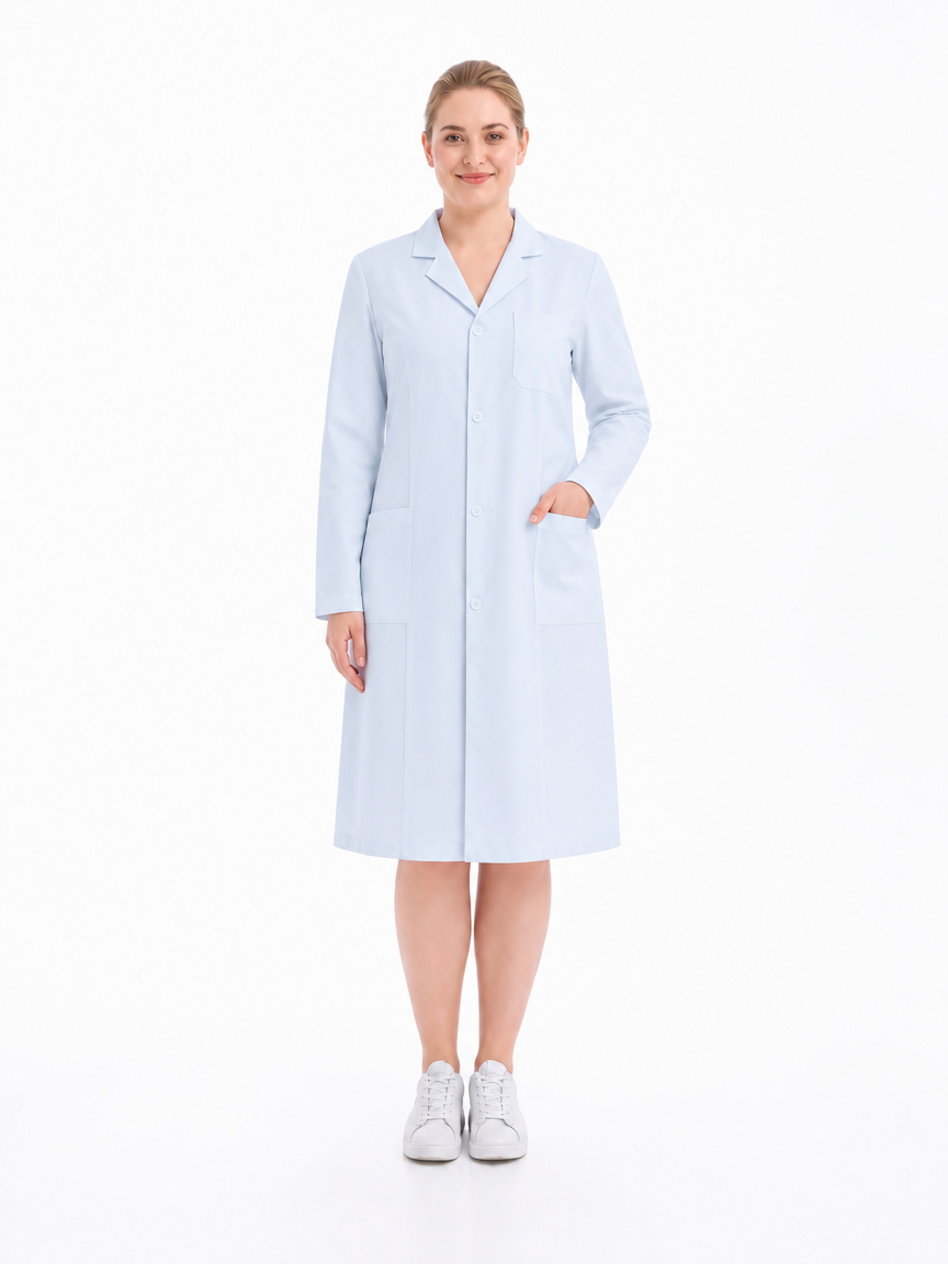 Women's Altair Classic Long Sleeve Lab Coat - Cotura White