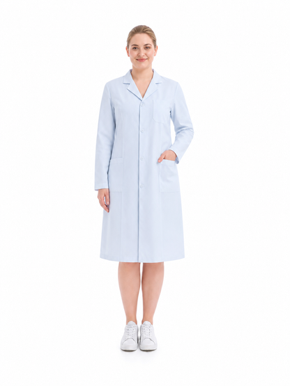 Women's Altair Classic Long Sleeve Lab Coat - Cotura Cool White
