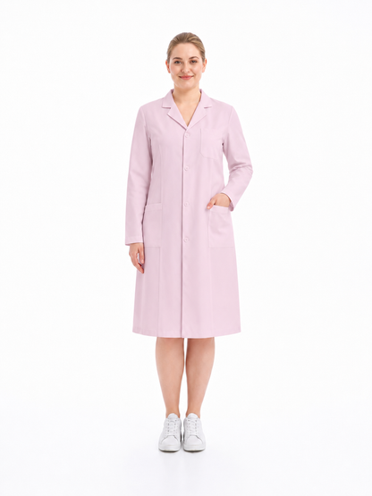 Women's Altair Classic Long Sleeve Lab Coat - Cotura Pink
