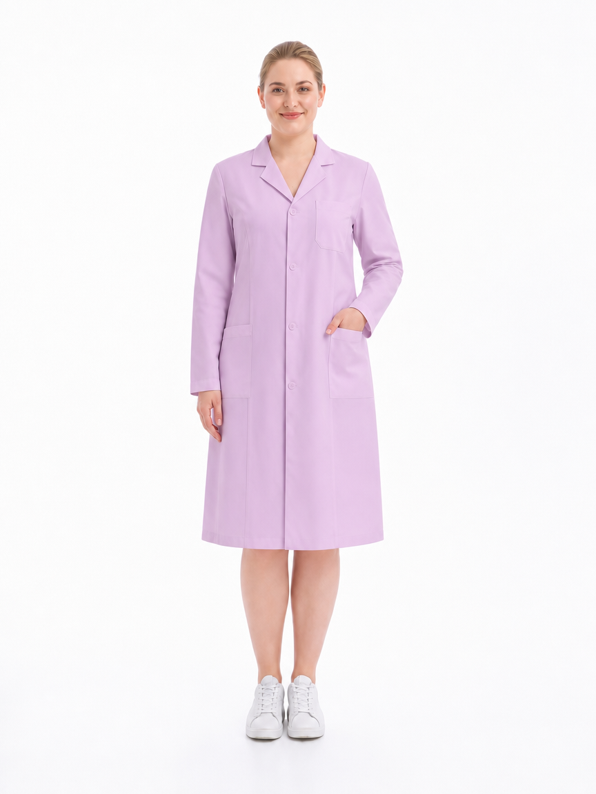 Women's Altair Classic Long Sleeve Lab Coat - Cotura Mauve