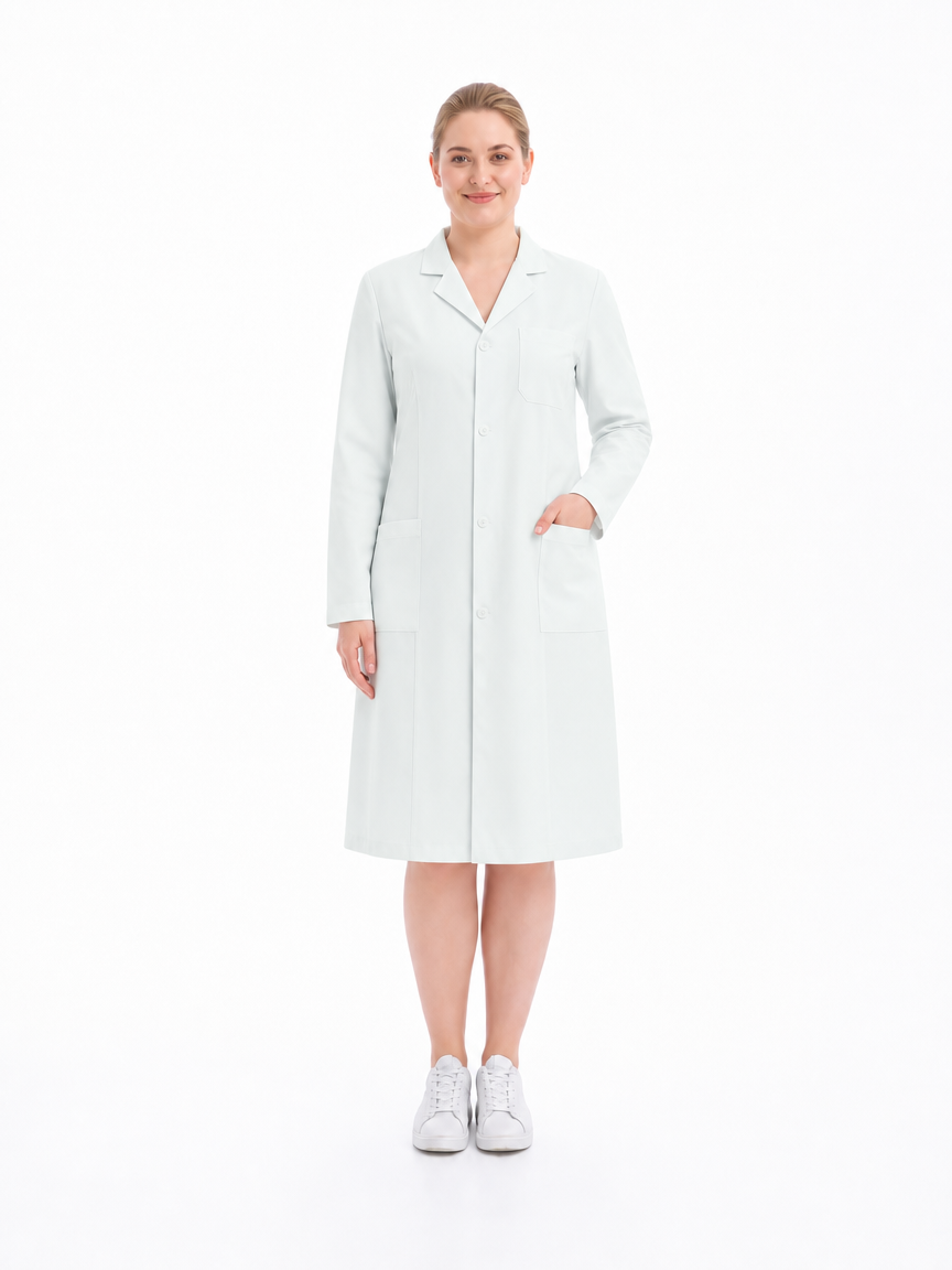 Women's Altair Classic Long Sleeve Lab Coat - Aegis Coat White