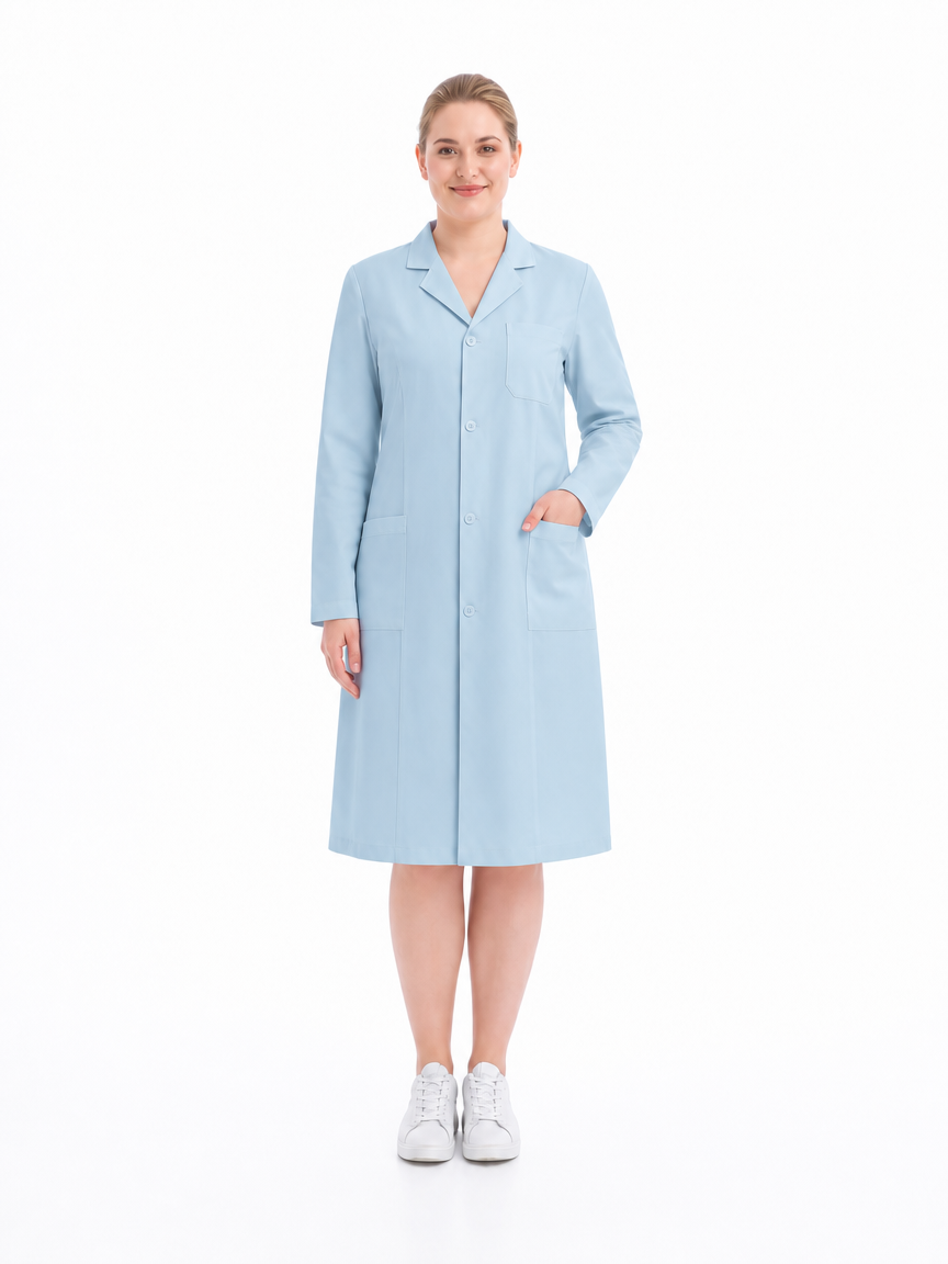 Women's Altair Classic Long Sleeve Lab Coat - Cotura Blue