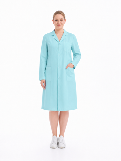 Women's Altair Classic Long Sleeve Lab Coat - Cotura Aqua Green