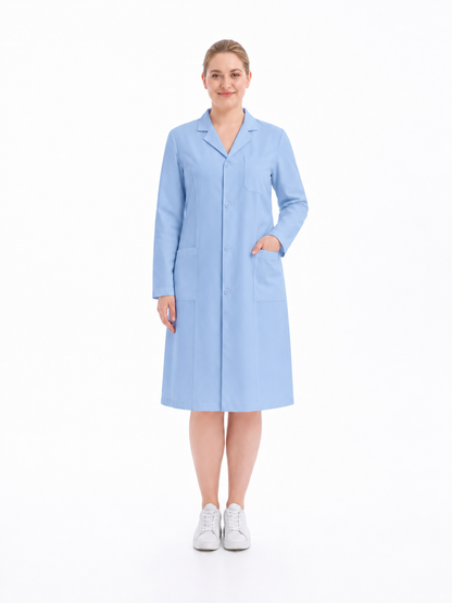 Women's Altair Classic Long Sleeve Lab Coat - Cotura Steel Blue