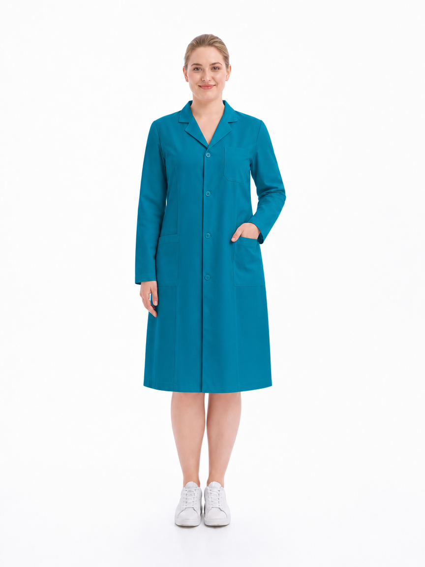 Women's Altair Classic Long Sleeve Lab Coat - Cotura Teal