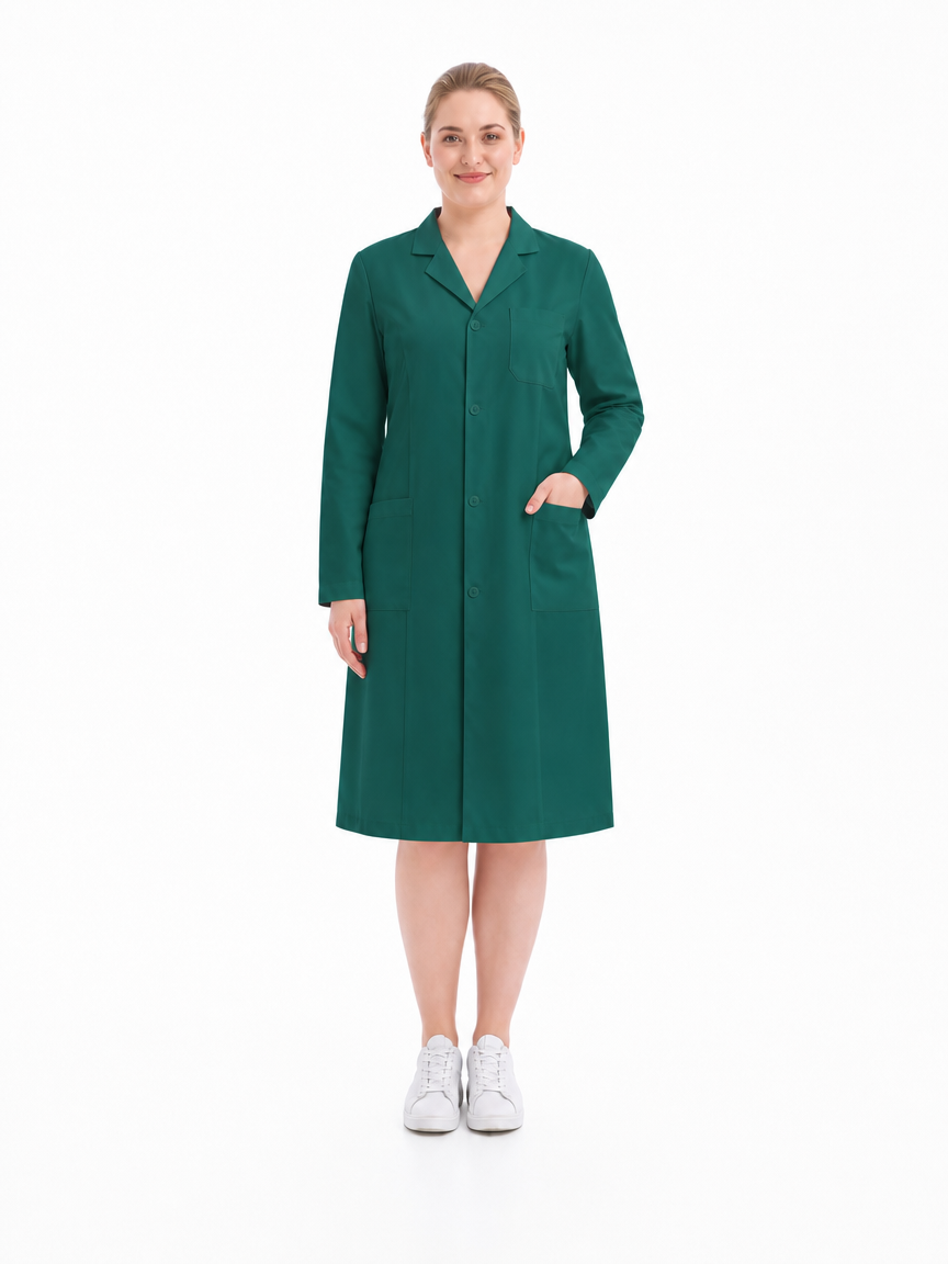 Women's Altair Classic Long Sleeve Lab Coat - Cotura Green