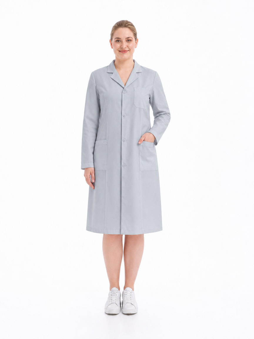 Women's Altair Classic Long Sleeve Lab Coat - Cotura Light Gray