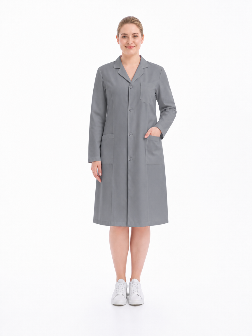 Women's Altair Classic Long Sleeve Lab Coat - Cotura Cool Gray