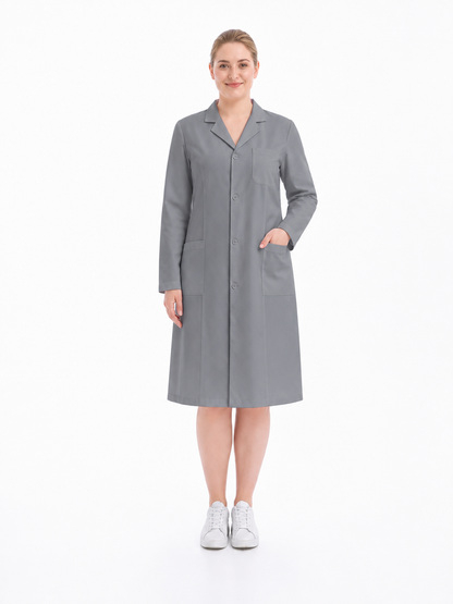 Women's Altair Classic Long Sleeve Lab Coat - Cotura Cool Gray