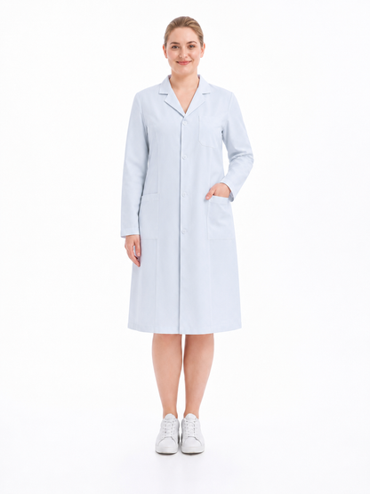 Women's Altair Classic Long Sleeve Lab Coat - Vela Blue White