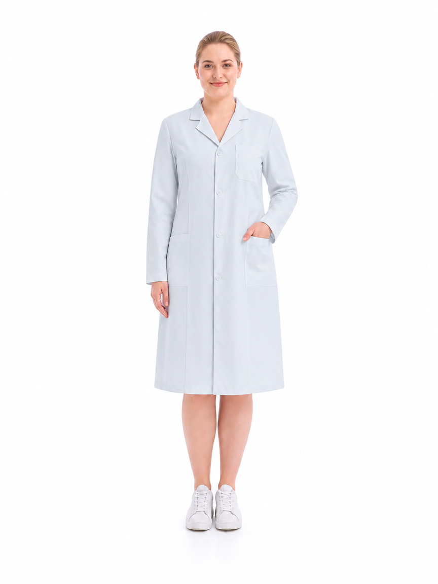 Women's Altair Classic Long Sleeve Lab Coat - Vela White
