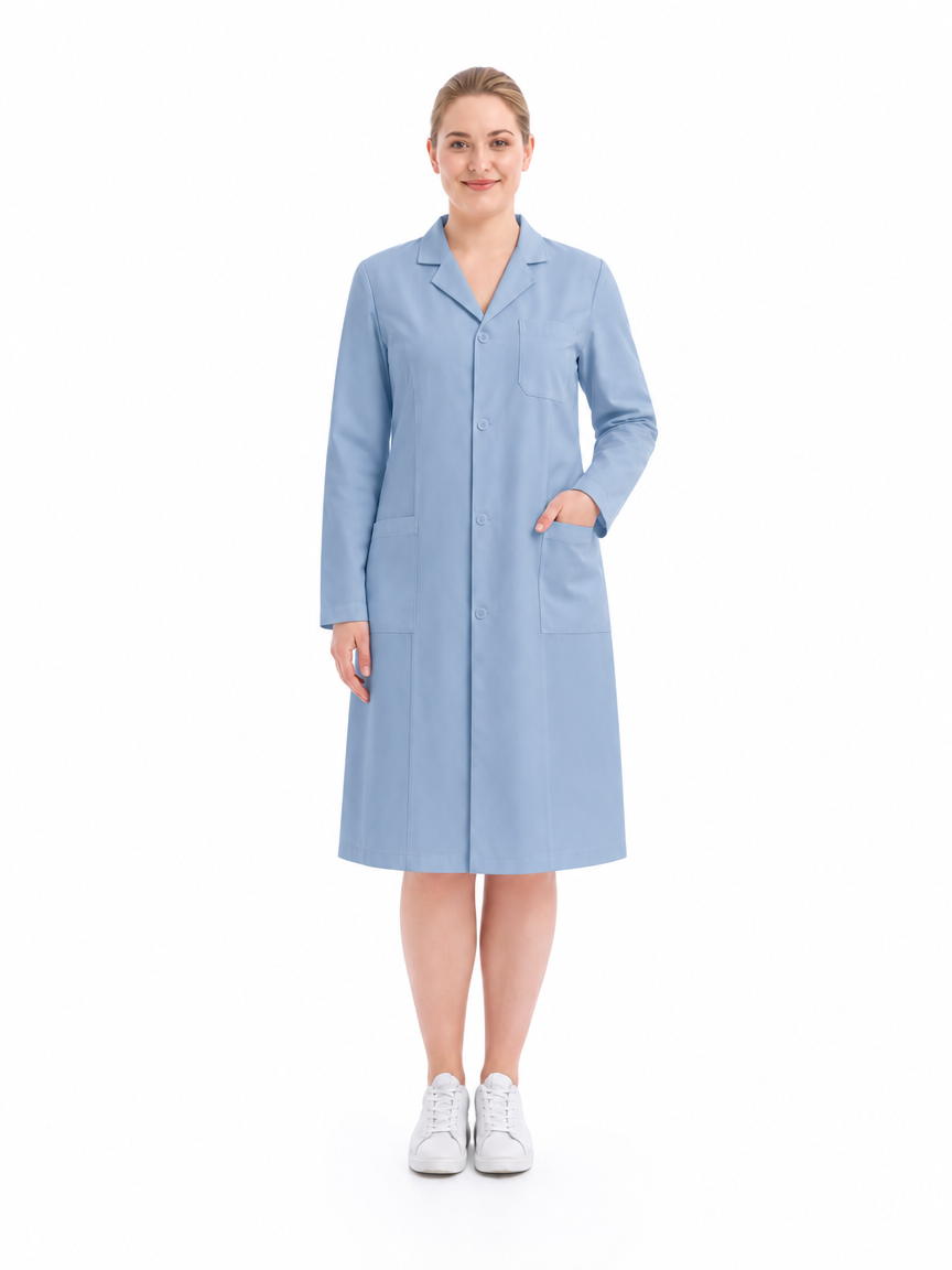 Women's Altair Classic Long Sleeve Lab Coat - Vela Medium Blue
