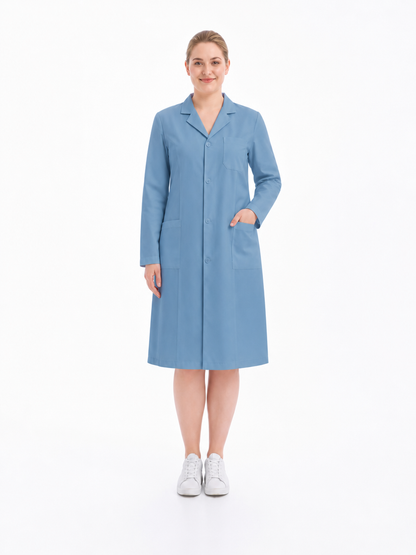 Women's Altair Classic Long Sleeve Lab Coat - Vela Dark Blue