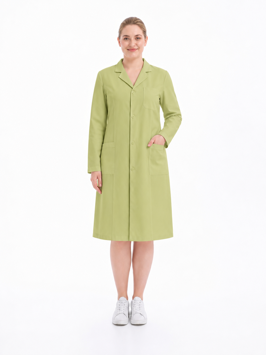 Women's Altair Classic Long Sleeve Lab Coat - Vela Apple Green