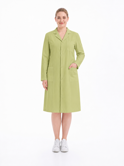 Women's Altair Classic Long Sleeve Lab Coat - Vela Apple Green