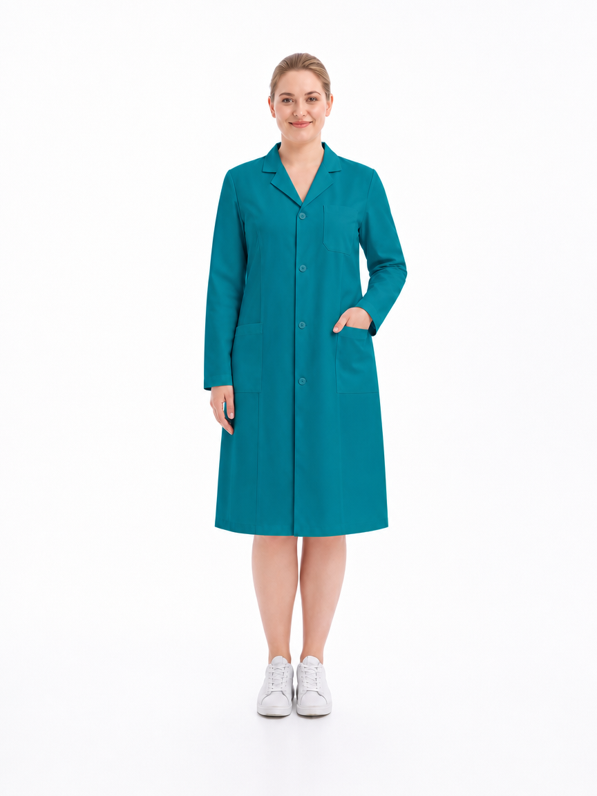Women's Altair Classic Long Sleeve Lab Coat - Vela Lake Blue