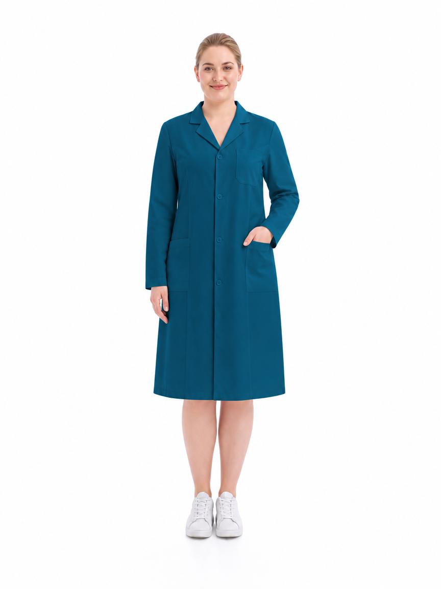 Women's Altair Classic Long Sleeve Lab Coat - Targa Peacock Blue