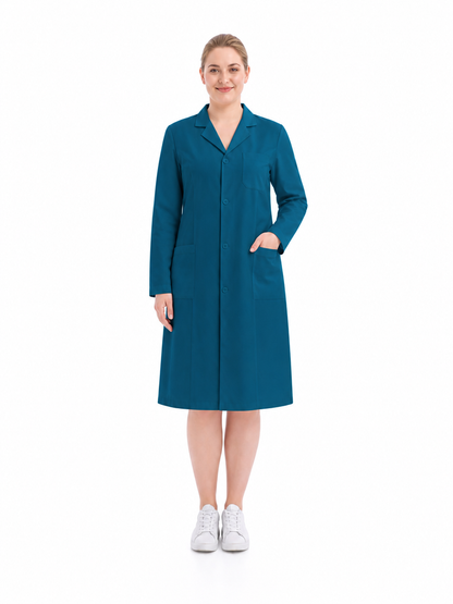 Women's Altair Classic Long Sleeve Lab Coat - Targa Peacock Blue
