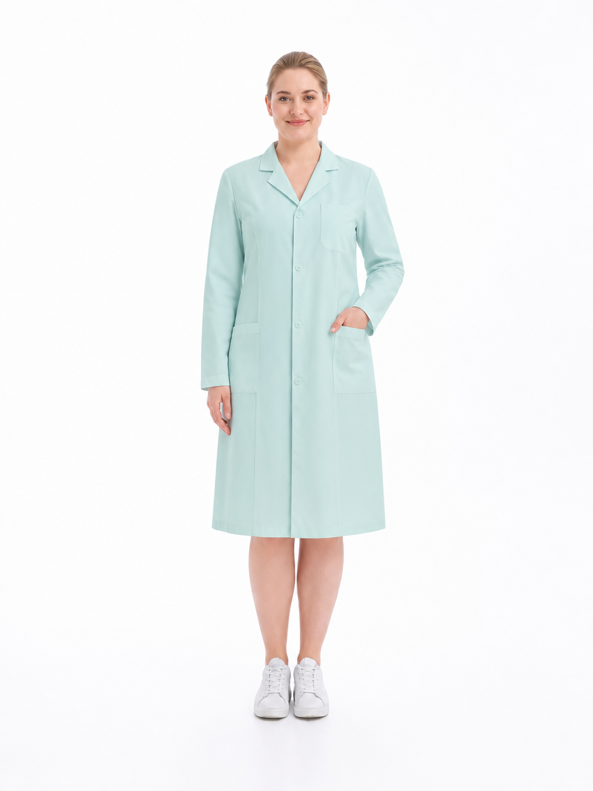 Women's Altair Classic Long Sleeve Lab Coat - Aegis Coat Aqua Green