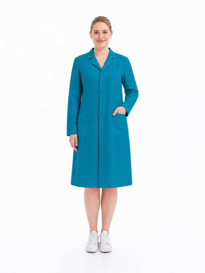 Women's Altair Classic Long Sleeve Lab Coat - Targa Teal