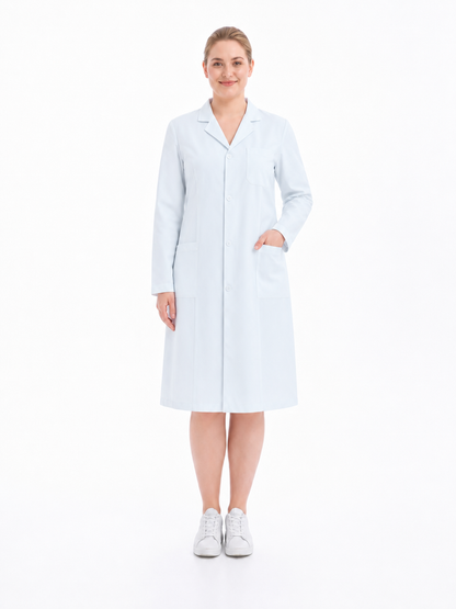 Women's Altair Classic Long Sleeve Lab Coat - Mova White