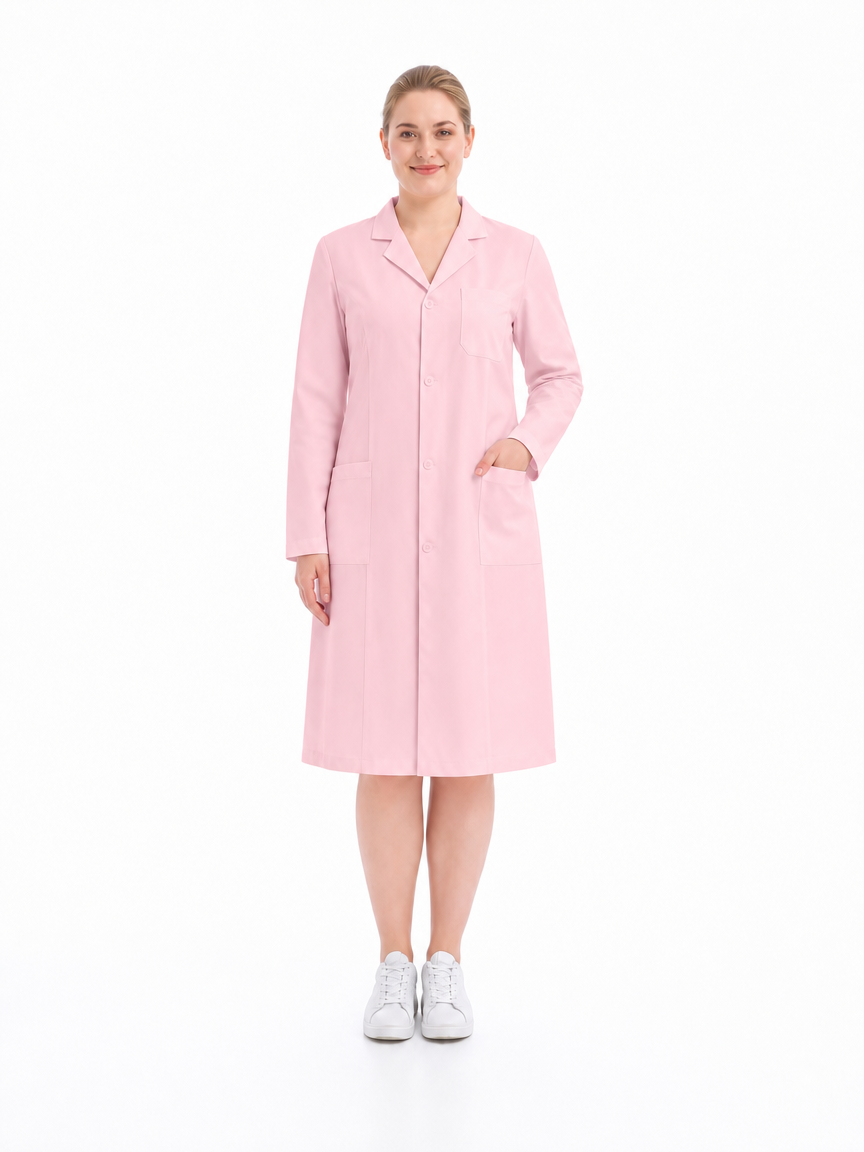 Women's Altair Classic Long Sleeve Lab Coat - Mova Pink
