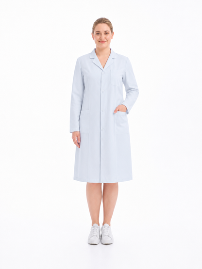 Women's Altair Classic Long Sleeve Lab Coat - Silvex White