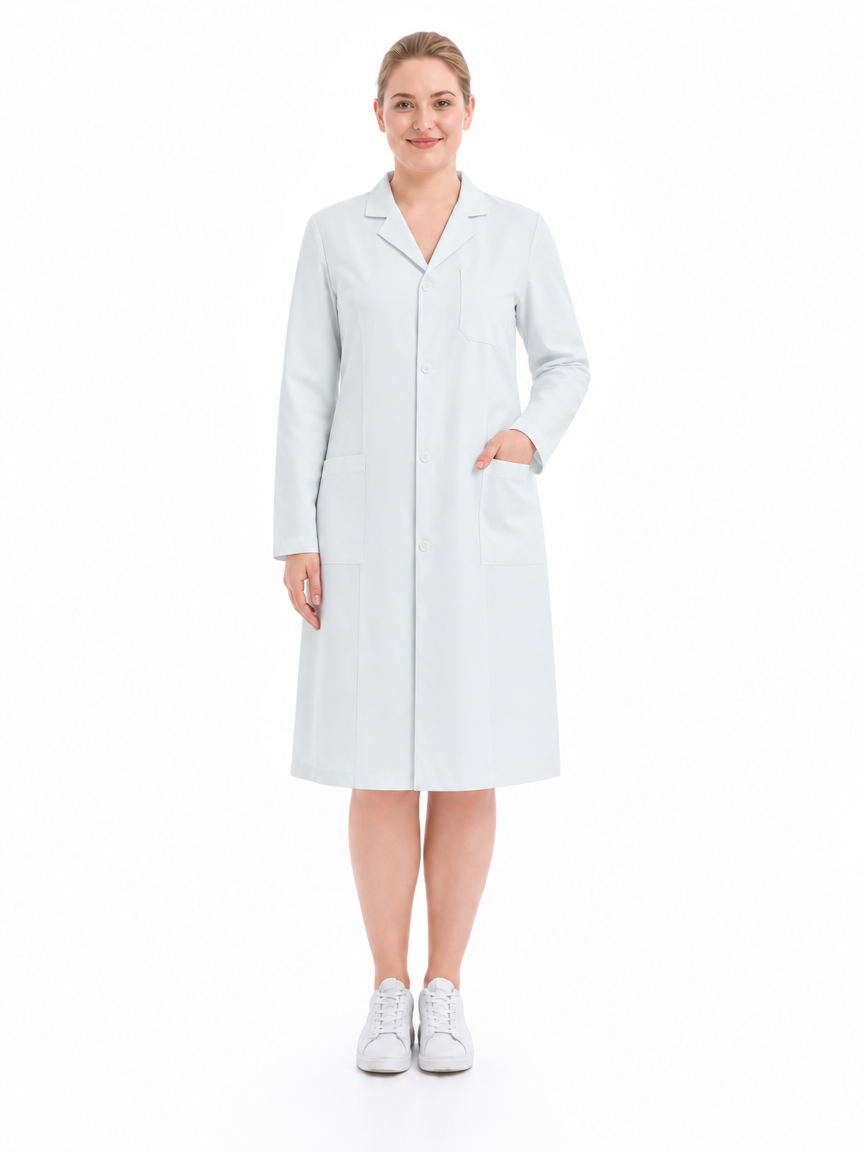 Women's Altair Classic Long Sleeve Lab Coat - Silvex Off White