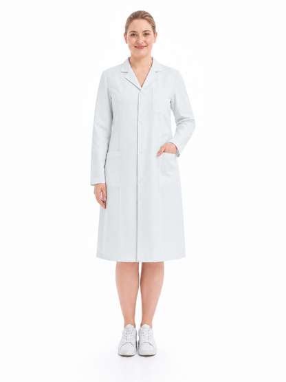 Women's Altair Classic Long Sleeve Lab Coat - Silvex Off White