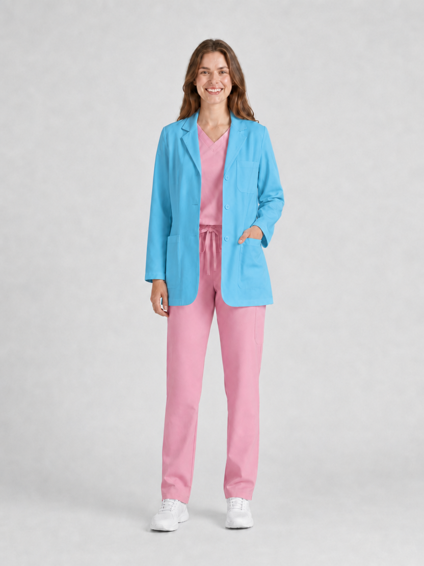 Women's Nuvra Classic Long Sleeve Lab Coat - Aegis Coat Sky Blue
