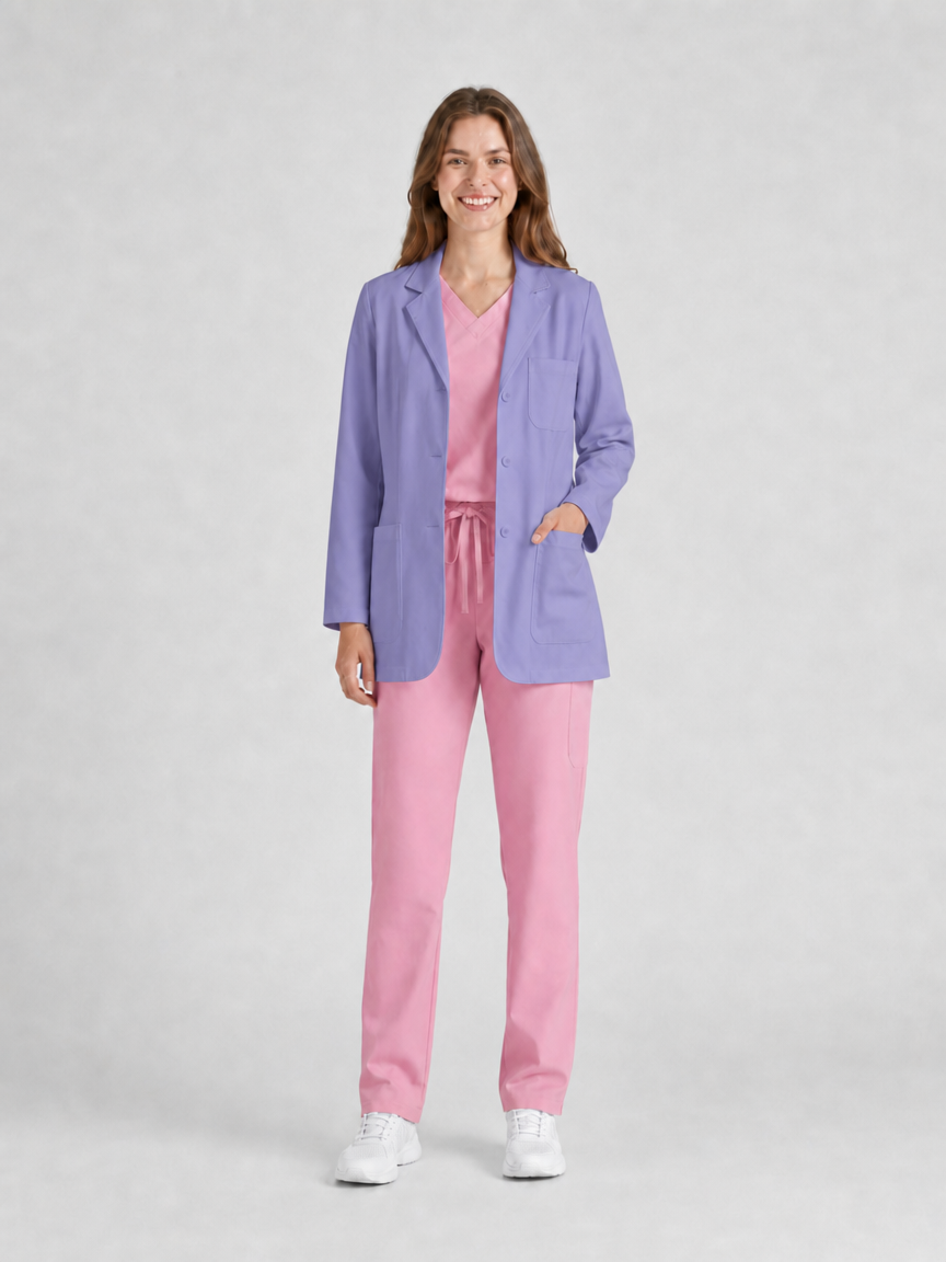 Women's Nuvra Classic Long Sleeve Lab Coat - Aegis Coat Lilac