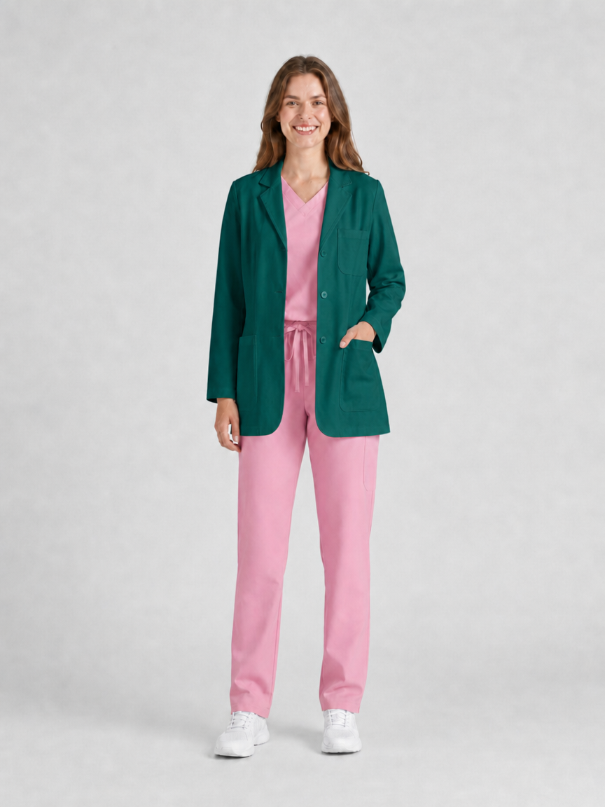 Women's Nuvra Classic Long Sleeve Lab Coat - Aegis Coat Green