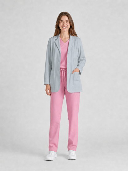 Women's Nuvra Classic Long Sleeve Lab Coat - Aegis Coat Light Gray