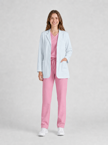 Women's Nuvra Classic Long Sleeve Lab Coat - Aegis Coat Bleached White