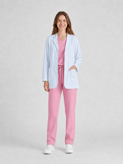 Women's Nuvra Classic Long Sleeve Lab Coat - Cotura White