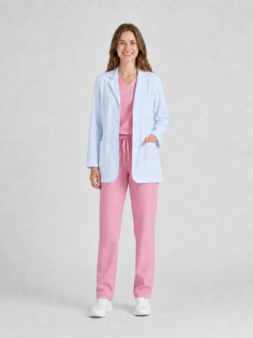 Women's Nuvra Classic Long Sleeve Lab Coat - Cotura Cool White