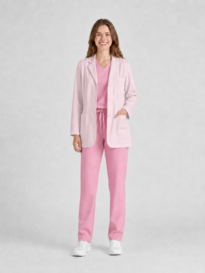 Women's Nuvra Classic Long Sleeve Lab Coat - Cotura Pink