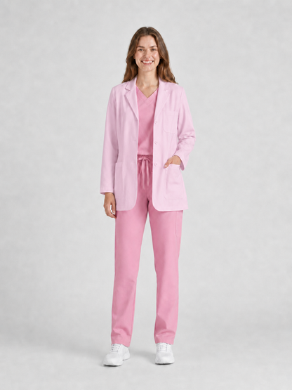 Women's Nuvra Classic Long Sleeve Lab Coat - Cotura Blush Pink