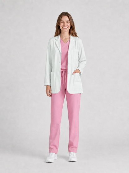 Women's Nuvra Classic Long Sleeve Lab Coat - Aegis Coat White