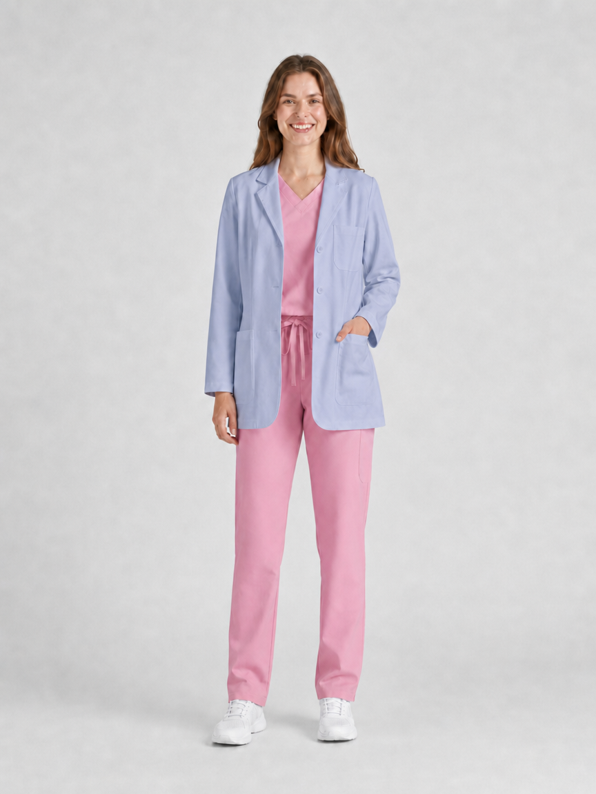Women's Nuvra Classic Long Sleeve Lab Coat - Cotura Light Purplish Blue
