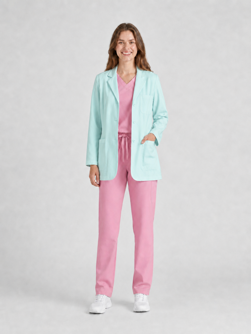 Women's Nuvra Classic Long Sleeve Lab Coat - Cotura Light Green