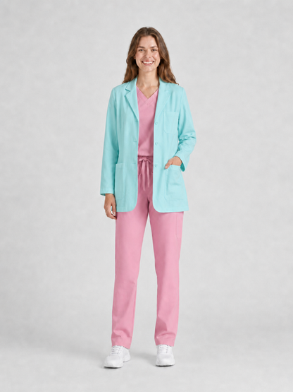 Women's Nuvra Classic Long Sleeve Lab Coat - Cotura Aqua Green